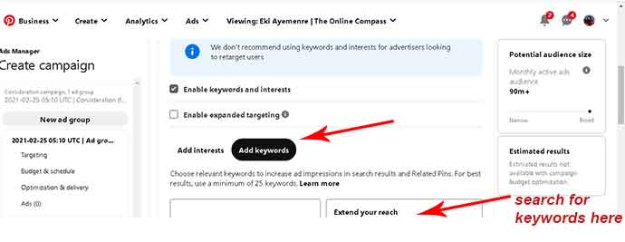 How to search Pinterest for keyword search volume 7 Voila You have unravelled pinterest hidden treasure. Keyword search volume