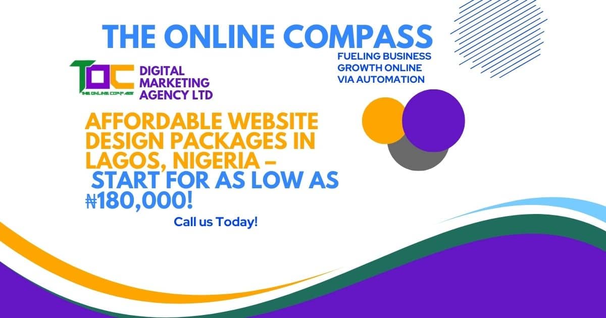 Affordable website design packages in Lagos, Nigeria for businesses of all sizes