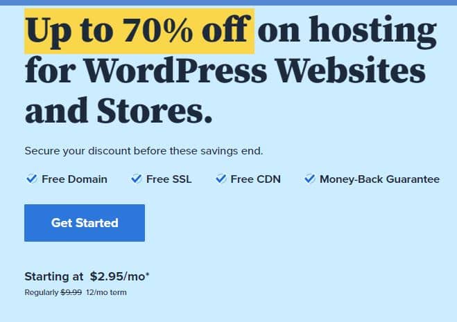 Get your cheap web host with Bluehost 70% discount