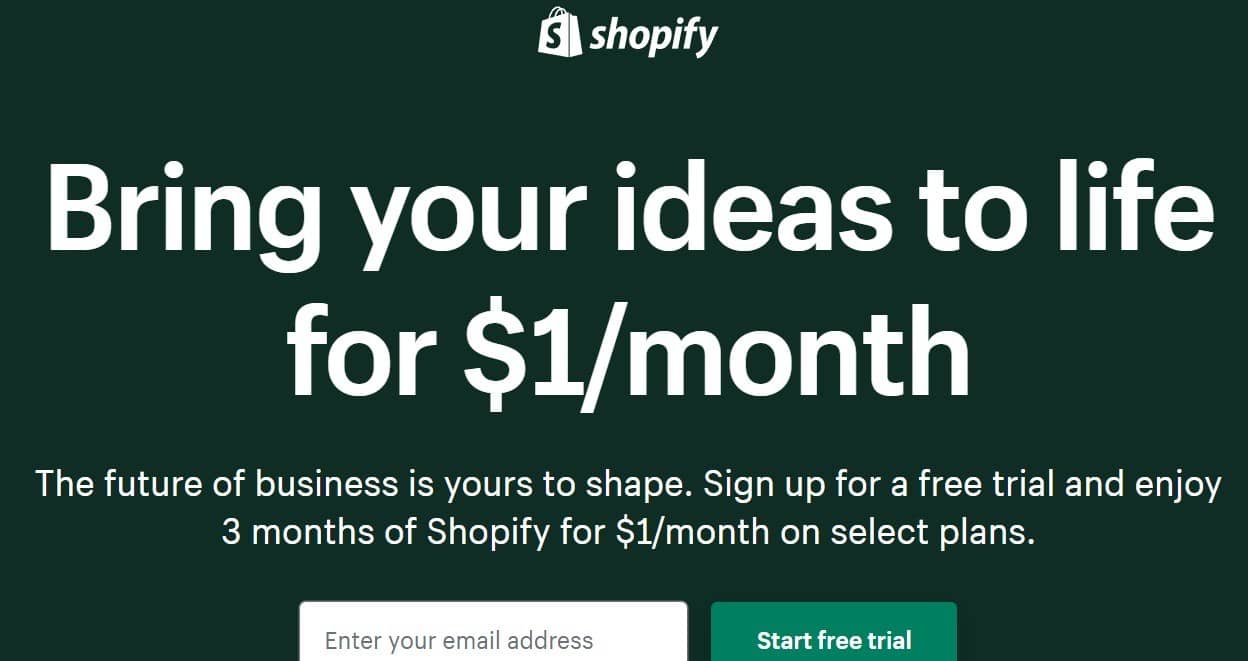 Shopify free trial -best eCommerce website builder for small businesses.